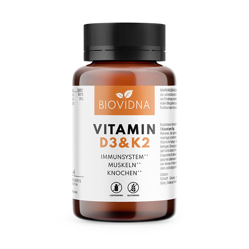 Vitamin D3 und K2 MK7 BIOVIDNA